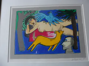 Corneille - Zeefdruk, titel, "Scene Champetre". kopen? Bied vanaf 225!