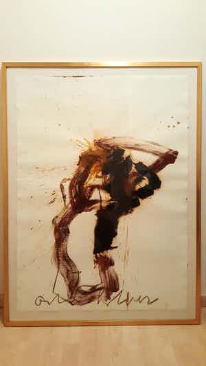 Anton Heyboer - Abstract in bruintint verkocht voor € 125!