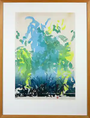 Fred de Jong - Houtsnede, Zonder titel - Ingelijst vendu pour 35€ !