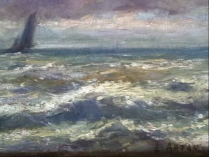 Louis Artan - 'Schip op zee' kopen? Bied vanaf 1295!