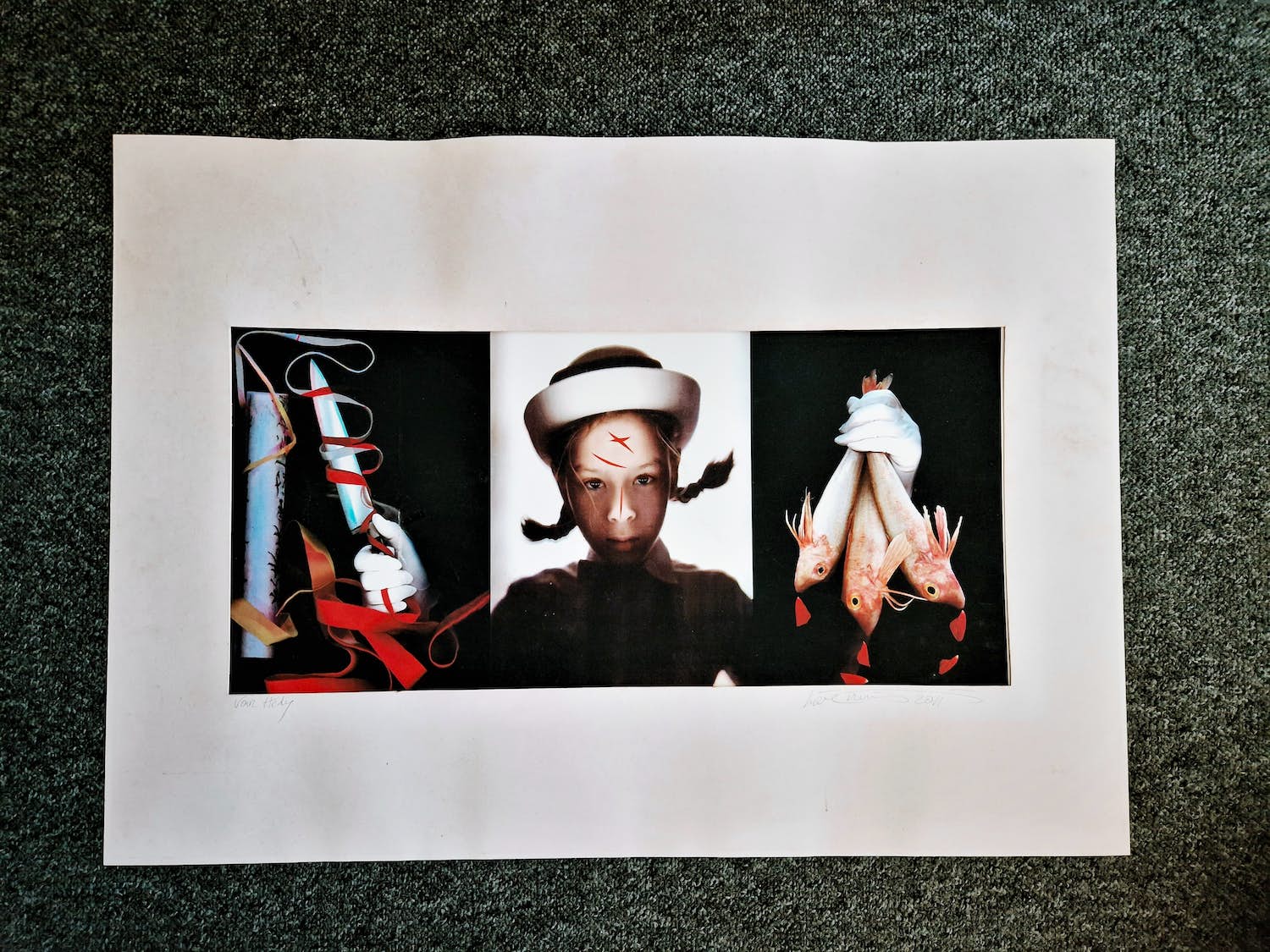 Lieve Prins - grote 2011 computerprint "vrouwe justitia" met opdracht "voor Hedy (d'Ancona) kopen? Bied vanaf 1!