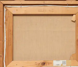 Hubert van Hille - Ingelijste olieverf op doek: Groene vaas en rode bloemen kopen? Bied vanaf 399!