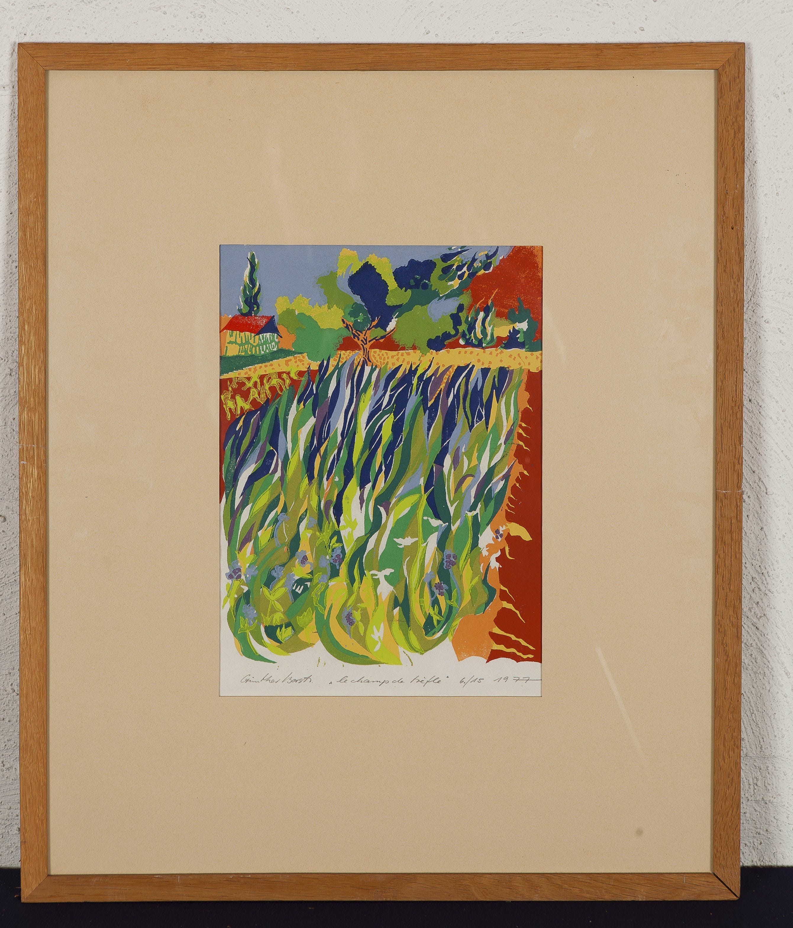 Gunther Borst - Zeefdruk op papier - Le champ de trÃ©fle - Gesigneerd l.o. - BKR Den Haag kopen? Bied vanaf 15!