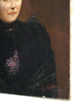 Niet of onleesbaar gesigneerd - Olieverf op doek, “Portret vrouw” – gesigneerd – oud – 65 x 54 cm. kopen? Bied vanaf 1!