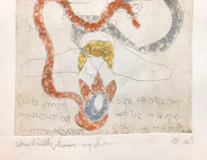 Anton Heyboer - Vrouw met slangen, ets kopen? Bied vanaf 250!