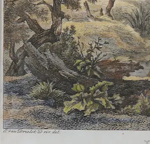 Hendrik Schwegman - Ets, Vissende man bij een beekje - Ingelijst kopen? Bied vanaf 70!