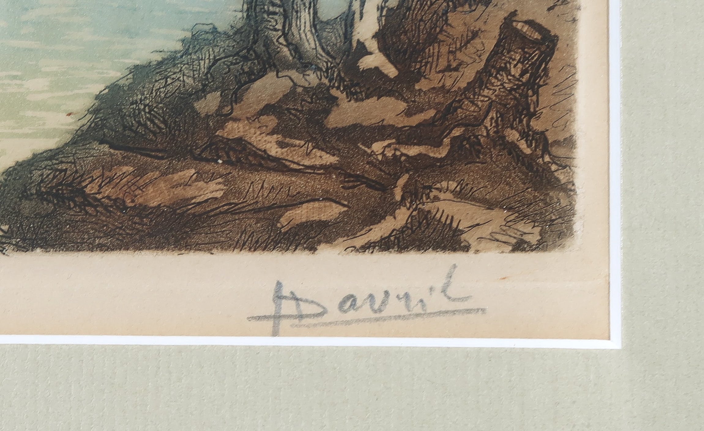 Lucien Dasselborne - Lot van 2 kleurenetsen, Landschap - Ingelijst kopen? Bied vanaf 1!