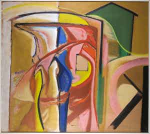 Han Sterk - Olieverf op paneel, Z.T. Abstracte compositie - Ingelijst (Zeer groot) verkocht voor € 1!