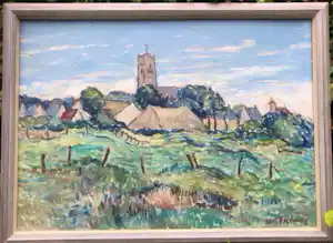 Kees Bastiaans - Boerenweide met gezicht op dorpskerk Mill verkauft für € 2000!