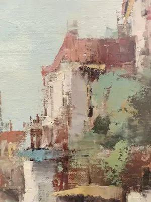 Charles Petit - Stadsgezicht Parijs met zicht op de Sacré-Cœur baseliek in Montmartre kopen? Bied vanaf 80!