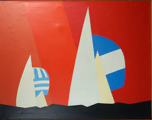 Theo Stiphout - Olieverf op doek, Compositie IV - Ingelijst (Groot) kopen? Bied vanaf 1!