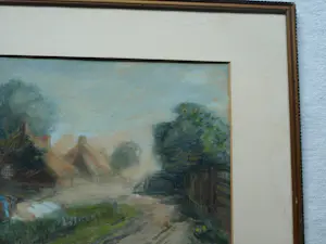 Arnold Koning - Ingelijste aquarel / pastel , Boerin bij Boerderij kopen? Bied vanaf 80!