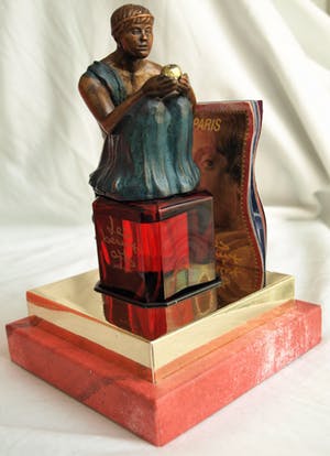 Patrizia Guerresi - Bronzen beeld op parfumfles , “Paris” – Les Beaux Arts – ca 1997 kopen? Bied vanaf 75!