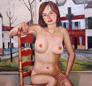 Denny Jacobs - Naakte vrouw met roos op het balkon kopen? Bied vanaf 100!