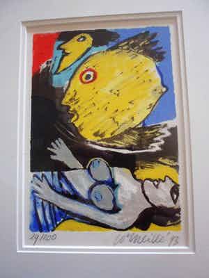 Corneille - Zeefdruk, geen titel. verkocht voor € 90!