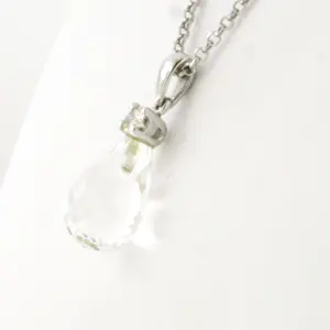 14k gouden collier e hanger met berg kristal en briljant geslepen diamant 0.10ct kopen? Bied vanaf 370!