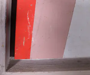 Ronald Coffie - Acryl op paneel, Abstractie in rood en paars - Ingelijst kopen? Bied vanaf 1!