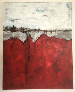 John Foppen - Vista in Red+ Wh.+ Bl.. ........# K 02. XL . GROOT. verkocht voor € 189!