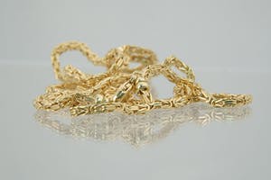 1241 - LANG (72 cm!) geel-gouden "Konings" collier - 14 karaat - gekeurd kopen? Bied vanaf 740!