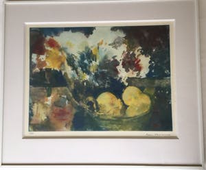 Kees Verwey - Stilleven fruitschaal met bloemen kopen? Bied vanaf 125!