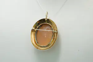 8 - Grote & antieke 14 karaat geel-gouden camee hanger/broche kopen? Bied vanaf 200!