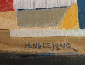 Hens de Jong - Olieverf op doek, Kaai - Ingelijst (Groot) kopen? Bied vanaf 1!