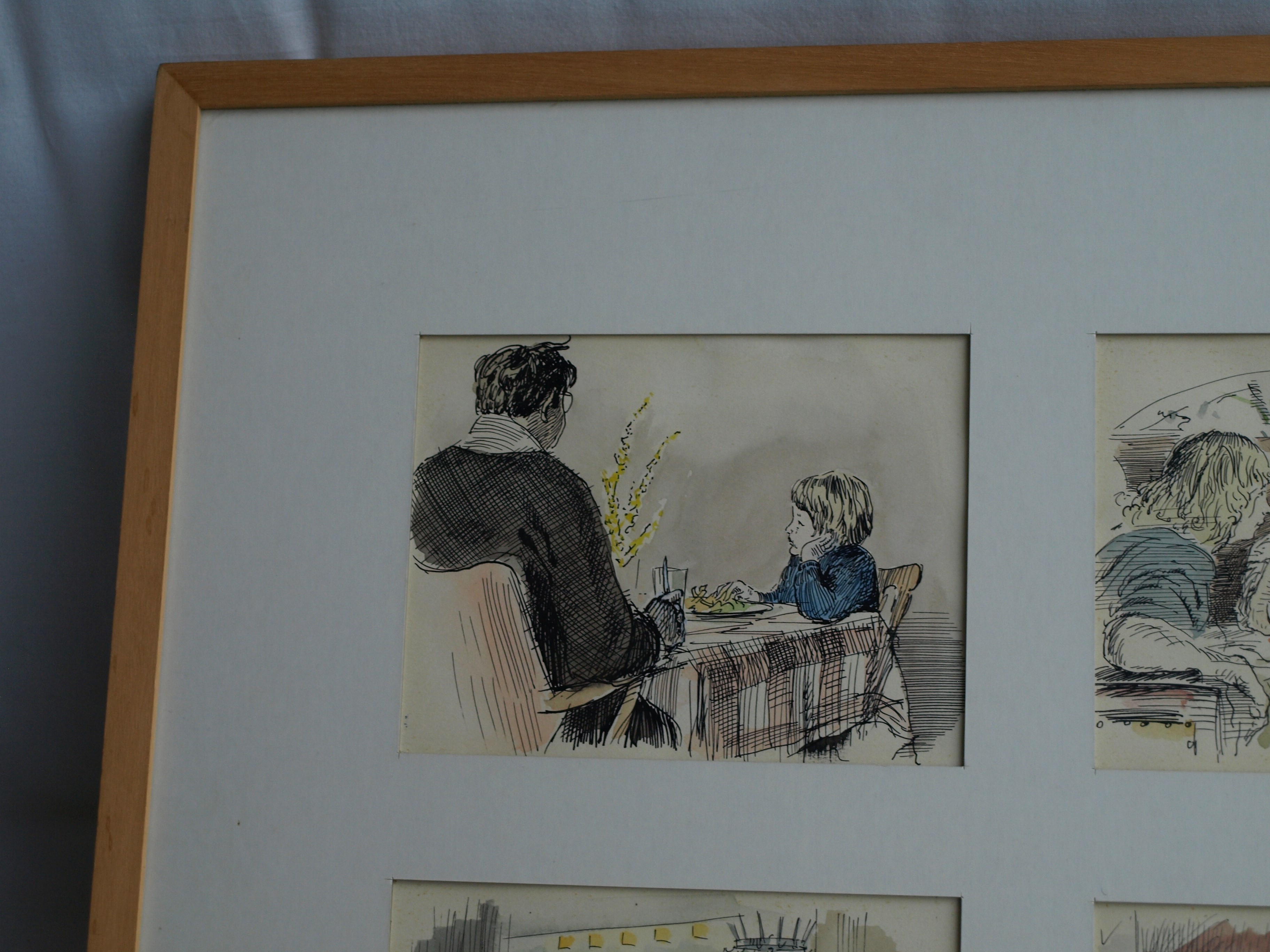 Rupert van der Linden - 4x Aquarel en pentekening , Mensen 9 – gesigneerd & ingelijst - 1979 kopen? Bied vanaf 50!