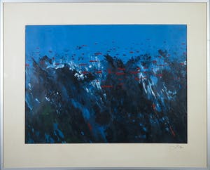 Franscz Witte - Olieverf op papier, Onderwaterleven - ingelijst kopen? Bied vanaf 1!