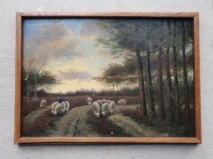 Niet of onleesbaar gesigneerd - Landschap met schapenherder kopen? Bied vanaf 1!