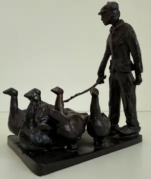 Piet Brouwer - metalen sculptuur | 'n Gaanzendriewer' | 1997 kopen? Bied vanaf 450!