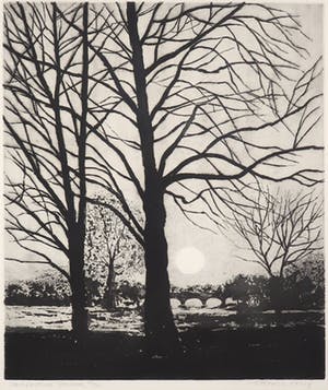 Francis Robert Kelly - Ets, Serpentine Bridge - Ingelijst kopen? Bied vanaf 80!