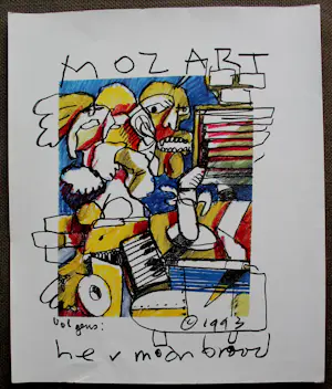 Herman Brood - Off set litho: Mozart kopen? Bied vanaf 49!