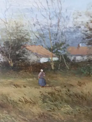 Olivier Denato - Geanimeerd landschap met boerenvrouwen kaufen? Bieten Sie von 180!