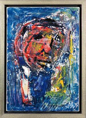 Martin van Wordragen - Olieverf op doek, Nachtgezicht - Ingelijst verkocht voor € 280!