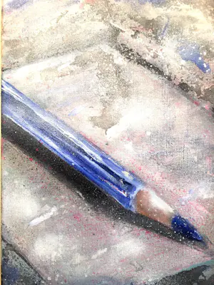 Anne Marie Spijker - Stilleven met Potlood - Acryl op doek kopen? Bied vanaf 39!