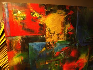 Niet of onleesbaar gesigneerd - Acrylverf op doek XXL , Abstract – 185 x 200 cm kopen? Bied vanaf 1!