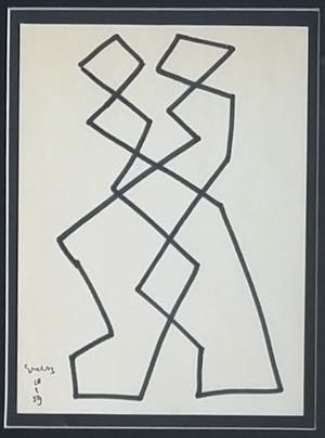 Siep van den Berg - Tango dansen - inkt op papier kopen? Bied vanaf 125!