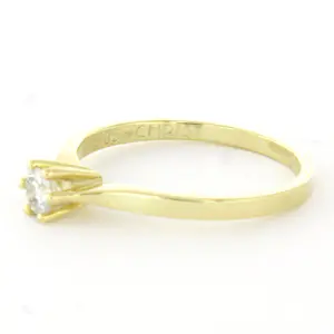 CHRIST 14k geel gouden solitair ring met briljant geslepen diamant tot. 0.15ct kopen? Bied vanaf 210!