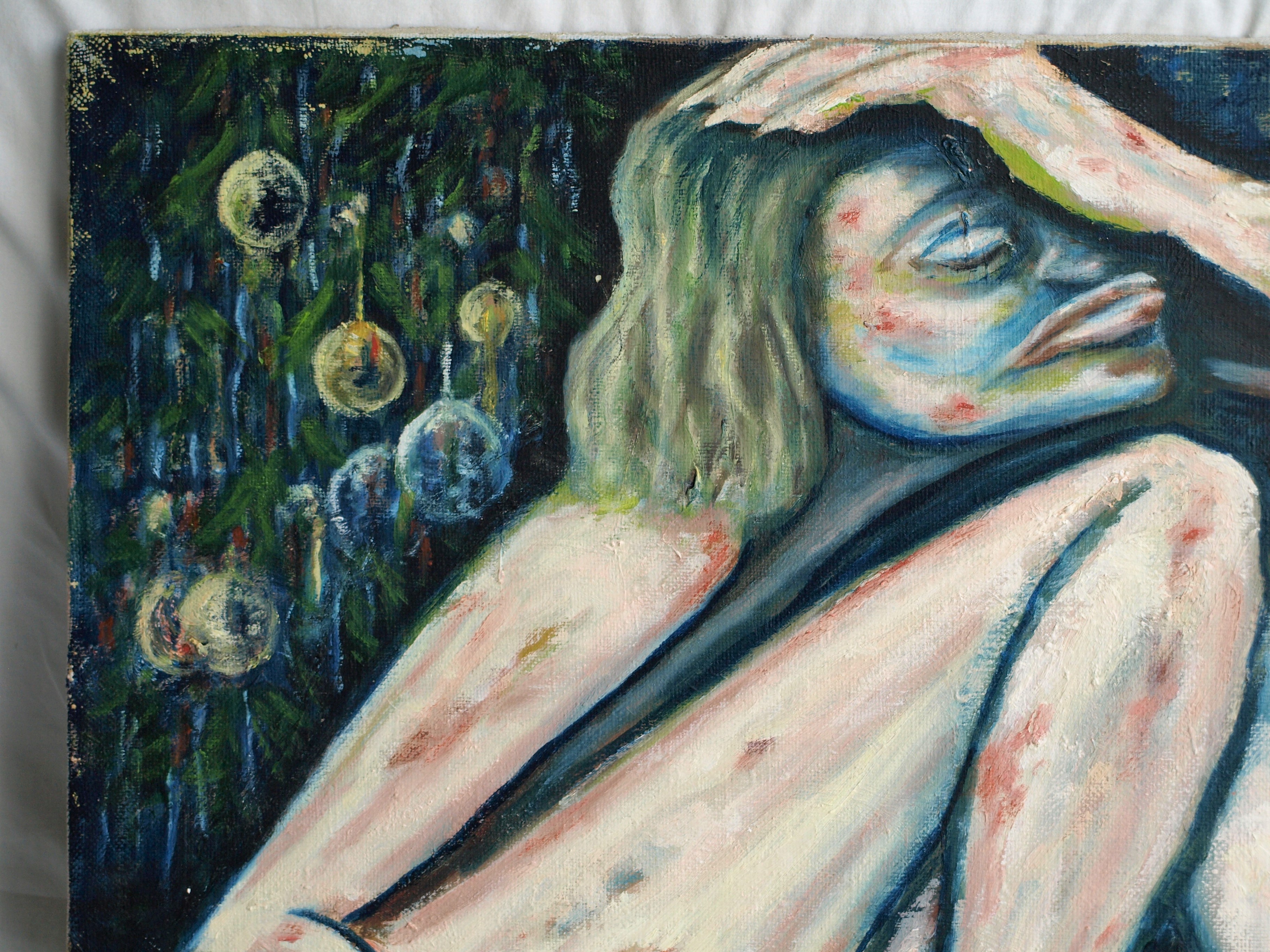 Niet of onleesbaar gesigneerd - Olieverf op doek , Christmas is coming to town – 60 x 80 cm  kopen? Bied vanaf 1!