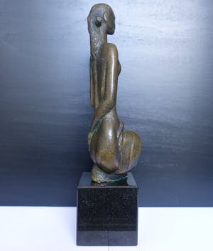 Brons (Onbekend) - zittend naakt, zeer mooi beeldje kopen? Bied vanaf 175!