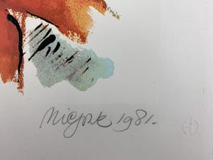 Nic Jonk - kleurenzeefdruk - 'Poserende vrouw' - 1981 kopen? Bied vanaf 129!