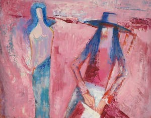 Joe Wols - Acryl op papier, Twee figuren kopen? Bied vanaf 1!