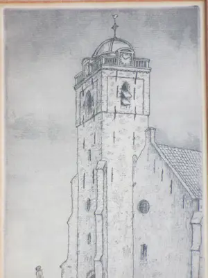 Johan Marie Bennik - Andreaskerk Katwijk - Ets kopen? Bied vanaf 65!