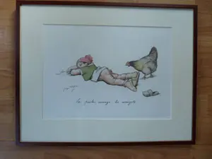 Georges Redon - la poule mange les escargots. kopen? Bied vanaf 60!