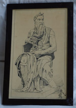 Niet of onleesbaar gesigneerd - Pentekening , “Spotprent” – gesigneerd en ingelijst kopen? Bied vanaf 10!