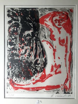 Ralf Kerbach - Naakte vrouw - Ets, Ingelijst kopen? Bied vanaf 75!