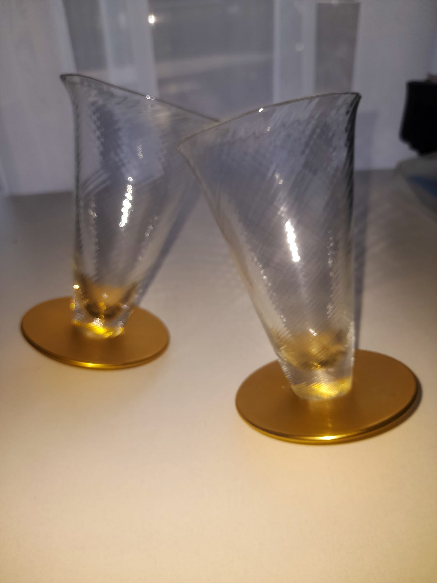 Borek Sipek - 2 Borek Sipek/David Palterer kristallen tuimel glaasjes, verguld zilver. Ajeto kopen? Bied vanaf 125!