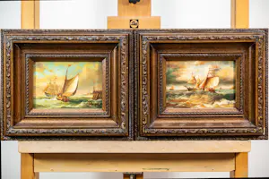 Niet of onleesbaar gesigneerd - 2x Hollandse School Zeelandschappen (XX) kopen? Bied vanaf 1!