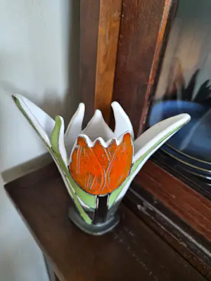 Ed Meissenberg - Tulpenvaas oranje met brons accenten kopen? Bied vanaf 60!