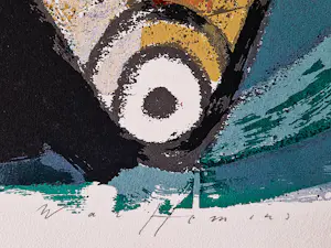 Piet Warffemius - Grote, in 1991 gemaakte kleuren lithografie "Latmul" beperkte oplage (38/60) kopen? Bied vanaf 50!